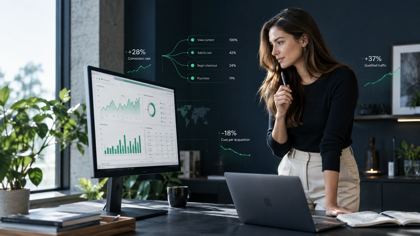 AI search and analytics visibility workspace